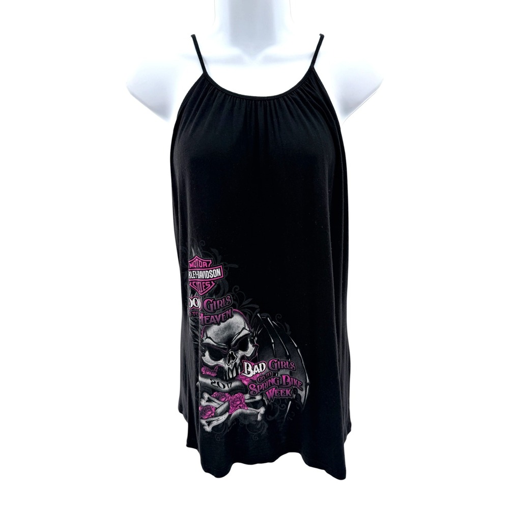 Harley Davidson 2017 Myrtle Beach Spring‎ Bike Week Halter Tank Top Skull Dressy